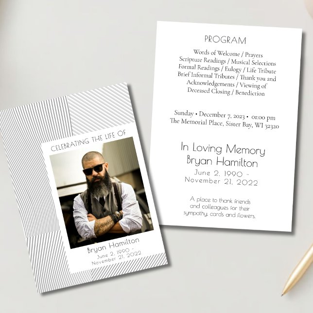 Geometric Waves Celebration of Life Program Invitation (Creator Uploaded)