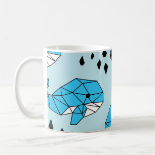 Geometric Whale: Cute Seamless Pattern Coffee Mug