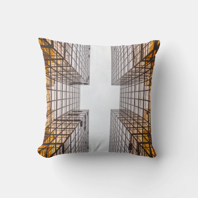 Geometric white gold brown decor pillow (Front)