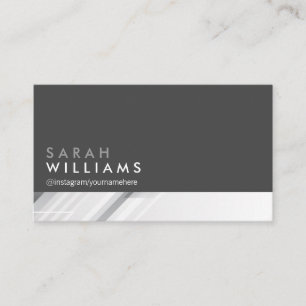 Geometric White Grey Abstract Corporate Style Business Card