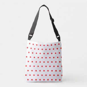 Geometric White Red Polka Dots Crossbody Bag
