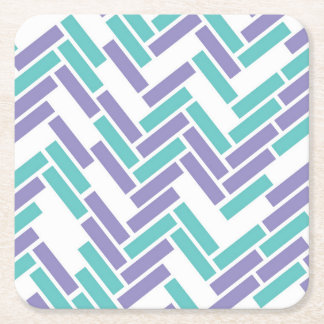 Geometric White, Teal and Purple Coaster Design