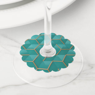 geometric wine glass tag