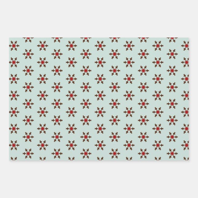 Geometric Winter Holiday Gift Wrapping Sheets (Front)