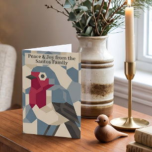 Geometric Winter   Red Robin Personalised Classic Holiday Card