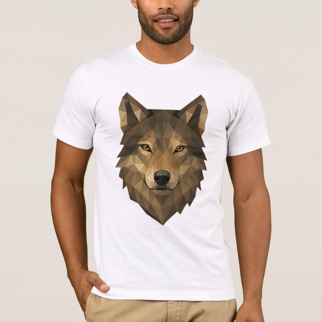 Geometric Wolf Head | Polygon Art with Alpha Style T-Shirt (Front)