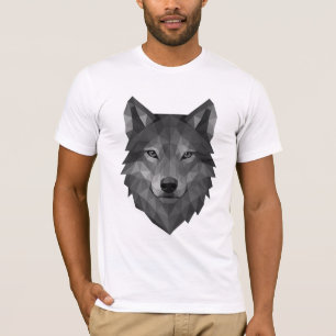 Geometric Wolf Head   Polygon Art with Alpha Style T-Shirt