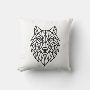 Geometric Wolf Pillow