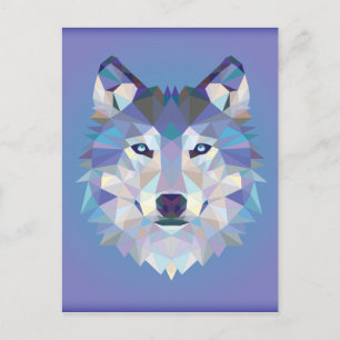 Geometric wolf. postcard