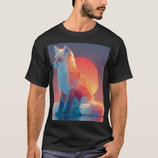Geometric Wolf Silhouette |Modern Polygon Wildlife T-Shirt