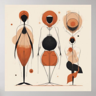 Geometric Women in Motion — Geometric Rhythm Poster