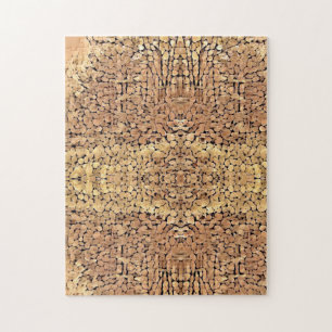 Geometric wood art jigsaw puzzle