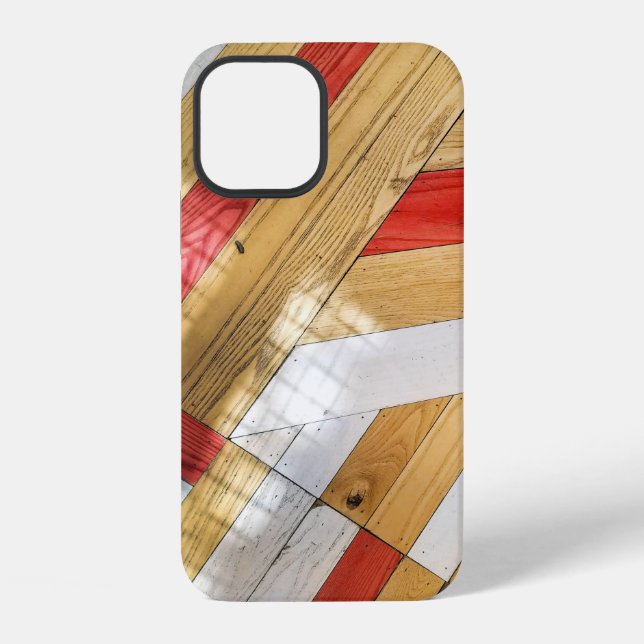 Geometric wood floor pattern iPhone case (Back)