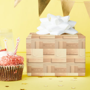 Geometric Wood On Sand Design Wrapping Paper