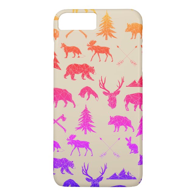Geometric Woodland Animals | iPhone 7 Plus Case (Back)