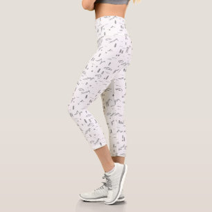 Geometric Woodland Lines Landscape Pattern Capri Leggings