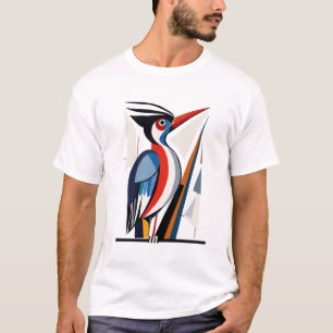 Geometric Woodpecker Colourful Bold Shapes T-Shirt