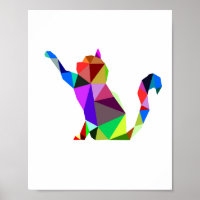 Geometric WPAP Cat Design 2 | Printable | Wall Art