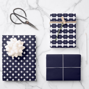 Geometric Wrapping Paper Flat Sheet Set of 3