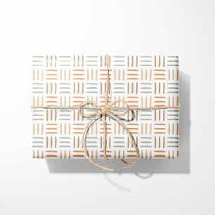 Geometric Wrapping Paper Neutral Boho Lines