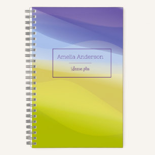 Geometric yellow green Teacher Planner name Notebook