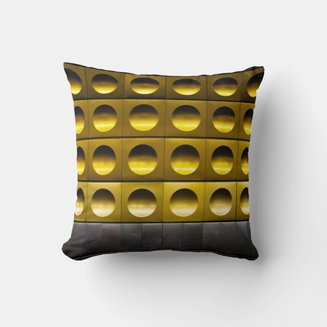 Geometric Yellow Grey Elegant Chic Modern Cushion (Front)