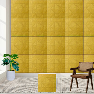 Geometric Yellow Lines Pattern Style 2 Tile