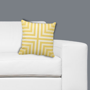 Geometric Yellow Nested Box Pattern Cushion