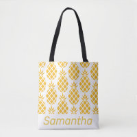 Geometric Yellow Pineapple Pattern Personalised