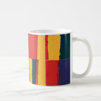 Geometric yellow red and black coffee mug