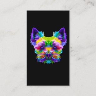 Geometric Yorkshire Terrier Yorkie Art Animal Love Business Card