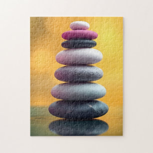Geometric Zen Spiritual Balanced Stones Art Jigsaw Puzzle