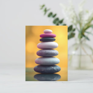 Geometric Zen Spiritual Balanced Stones Art Postcard