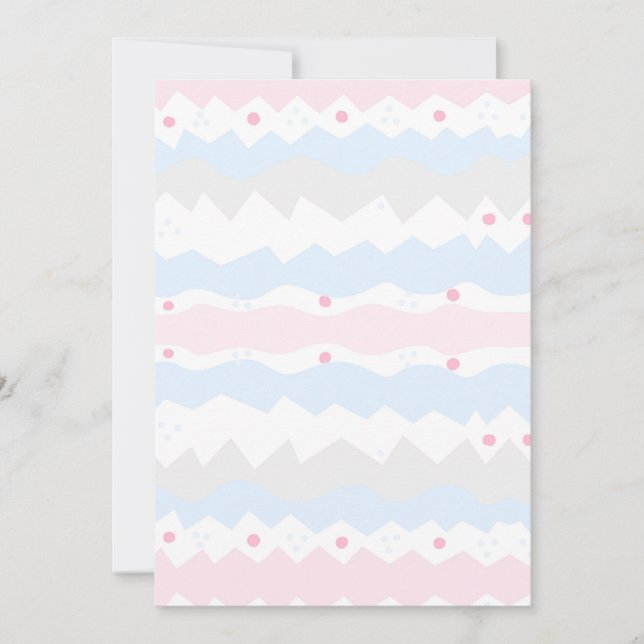Geometric Zigzag Baby Pastel Aesthetic Blank Invitation (Front)
