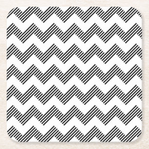 Geometric zigzag pattern 2 square paper coaster