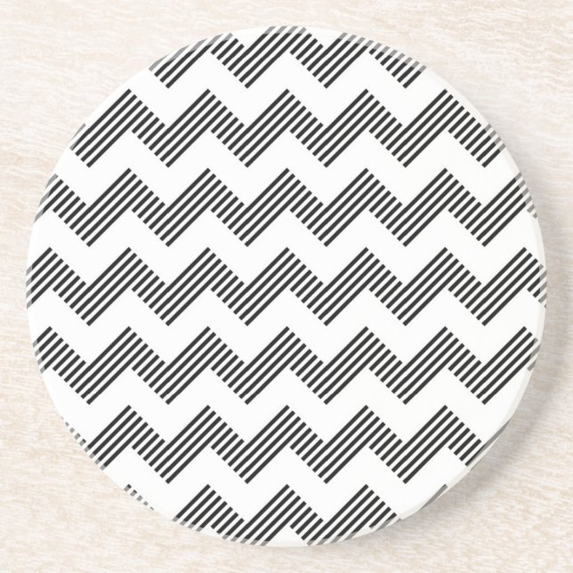 Geometric zigzag pattern coaster (Front)