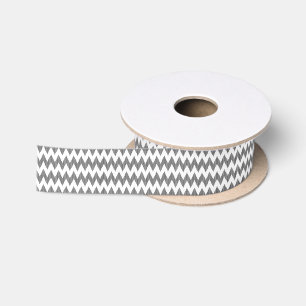 Geometric zigzag pattern satin ribbon