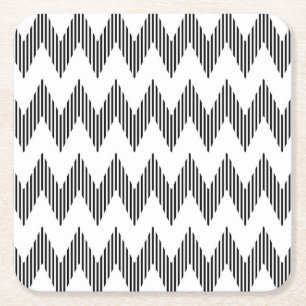 Geometric zigzag pattern square paper coaster