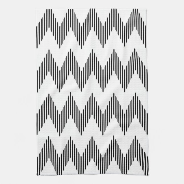 Geometric zigzag pattern tea towel (Vertical)