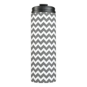 Geometric zigzag pattern thermal tumbler