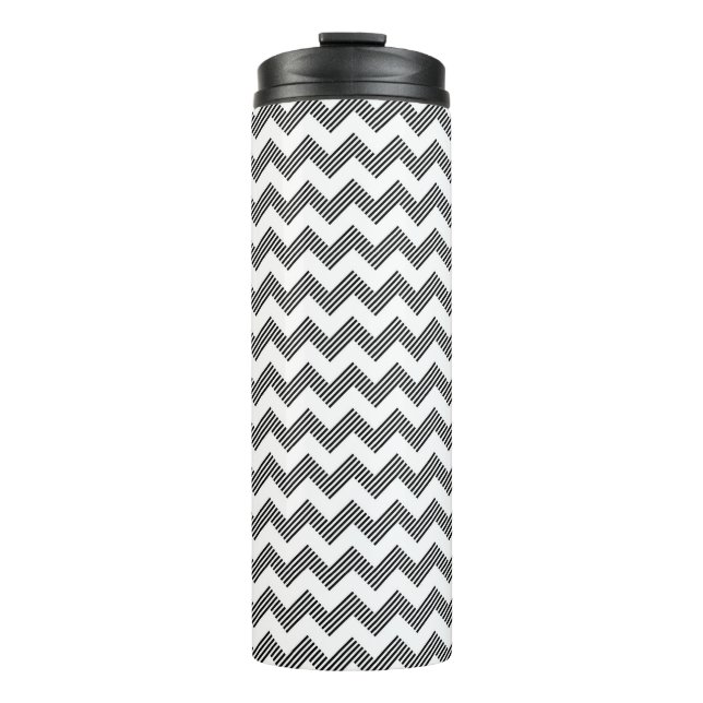 Geometric zigzag pattern thermal tumbler (Front)