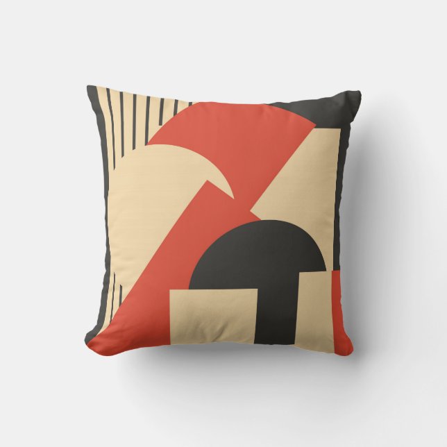 Geometrical abstract art deco mash-up cushion (Front)