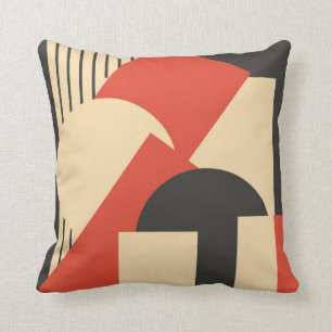Geometrical abstract art deco mash-up cushion