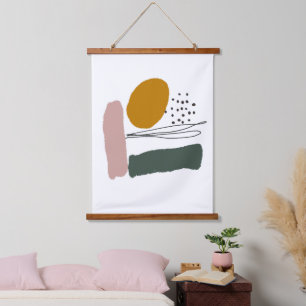 Geometrical abstract minimal modern pastel hanging hanging tapestry