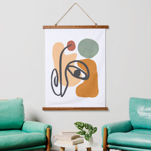 Geometrical abstract minimal modern pastel  hanging tapestry