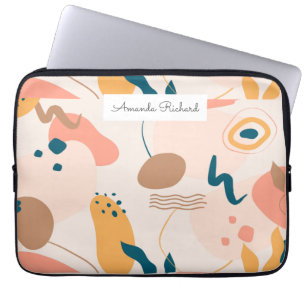 Geometrical abstract minimal modern pastel laptop sleeve