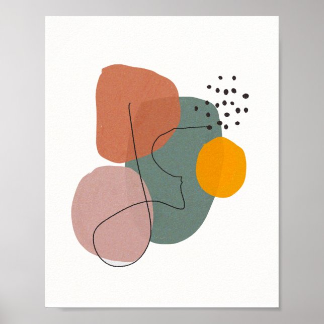 Geometrical, Abstract, Minimal, Modern, Pastel Poster (Front)