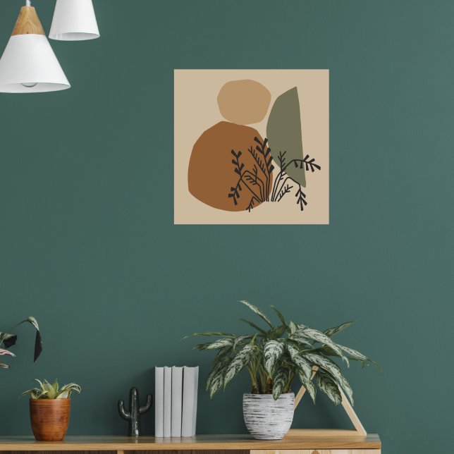 Geometrical abstract minimal modern pastel poster (Living Room 1)