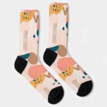 Geometrical abstract minimal modern pastel socks