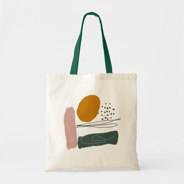 Geometrical Abstract Minimal Modern Pastel Tote Bag (Front)